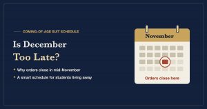 Is December too late? Calendar showing coming-of-age suit orders closing in mid-November