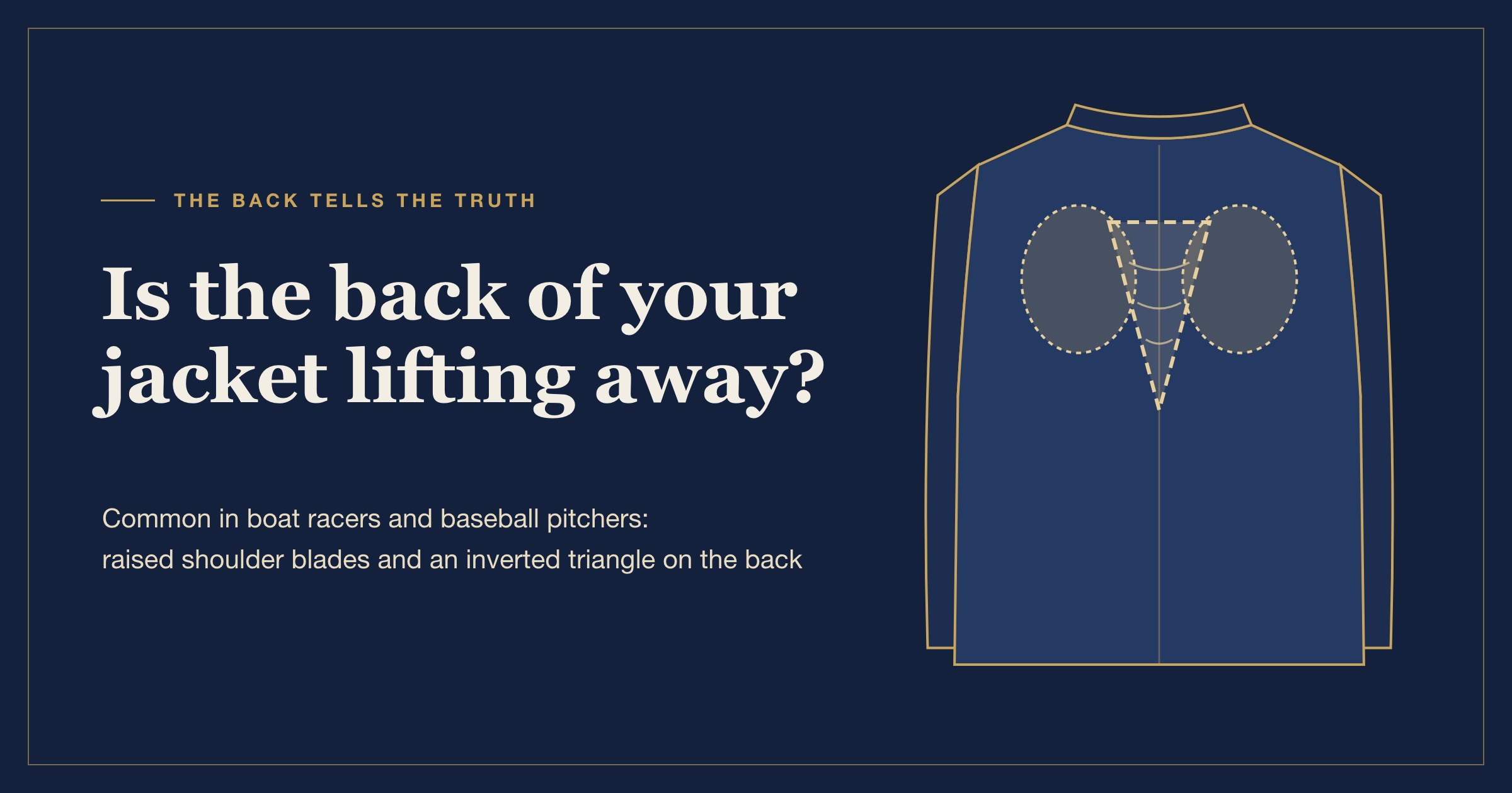 Is the back of your jacket lifting away? An inverted triangle between raised shoulder blades