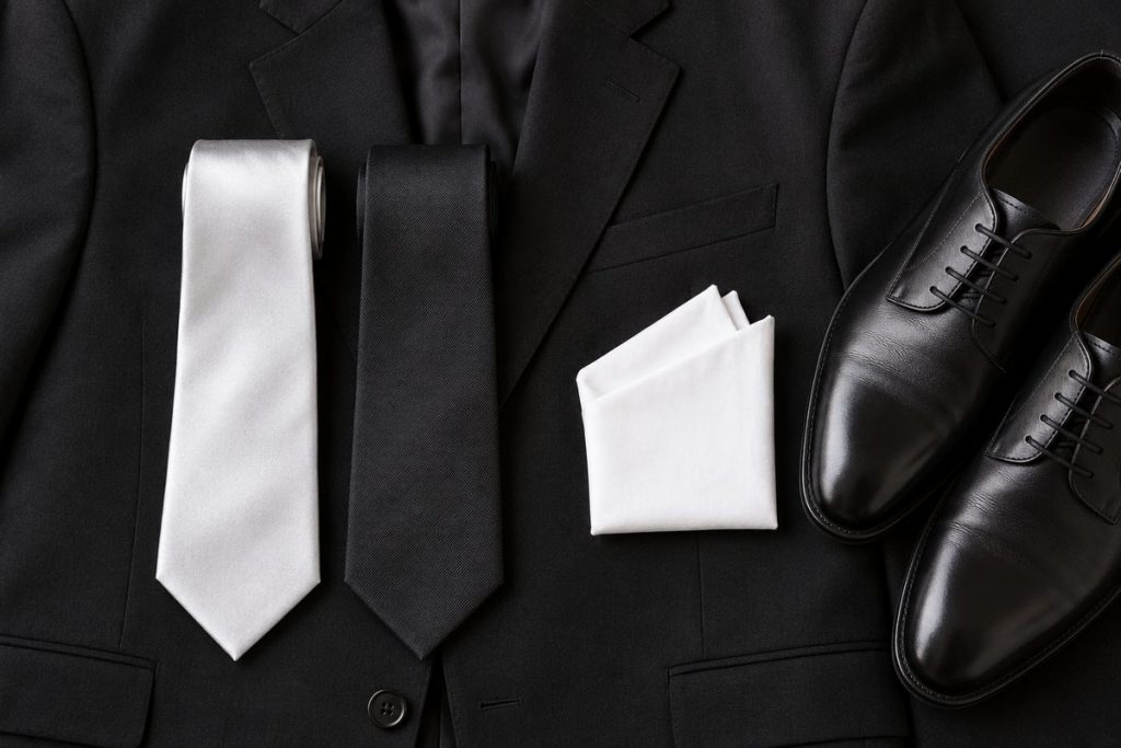 礼服に合わせる白いネクタイと黒いネクタイ