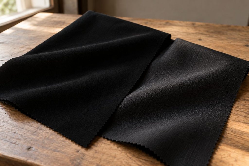 深い黒の礼服生地とビジネス用の黒い生地